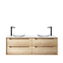 Byron 1500x460x550 wall hung Natural Oak Plywood Cabinet for Double bowls basin