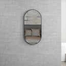 Noosa (Apollo) Oval  Black Metal Frame Mirror 900x450