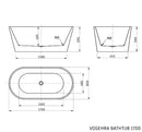 VOGHERA BATHTUB 1700 x 800 x 580 mm No overflow