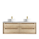 Byron 1500x460x550 wall hung Natural Oak Plywood Cabinet for Double bowls basin