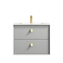 Boston 600x460x550 wall hung Light Grey Plywood Cabinet Brushed Gold Handle included