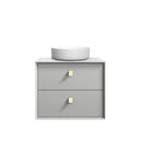 Boston 600x460x550 wall hung Light Grey Plywood Cabinet Brushed Gold Handle included