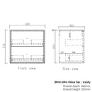 Boston 600x460x550 wall hung Light Grey Plywood Cabinet Brushed Gold Handle included