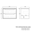 Byron 750x460x550 wall hung Natural Oak Plywood Cabinet