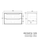 Byron 900x460x550 wall hung Natural Oak Plywood Cabinet