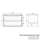 Byron 900x460x550 wall hung Natural Oak Plywood Cabinet