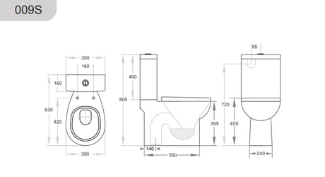 Zion KDK009  Closed Couple Toilet Suite — detail 2