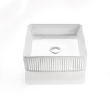 CA415SQ Above Counter Cascade Fluted Square Art Basin(Square: 435*435*150mm)