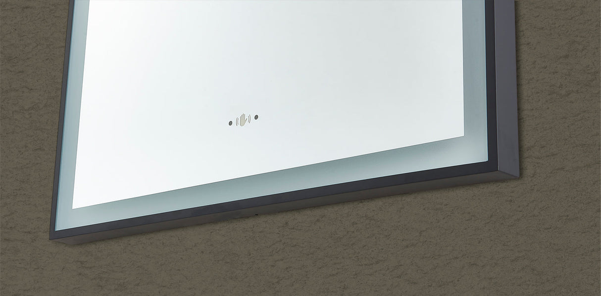 Aura Iron Framed LED Mirror – Front &amp; Backlit Smart touch free controls 600*900mm LFMAR6090 — detail 6