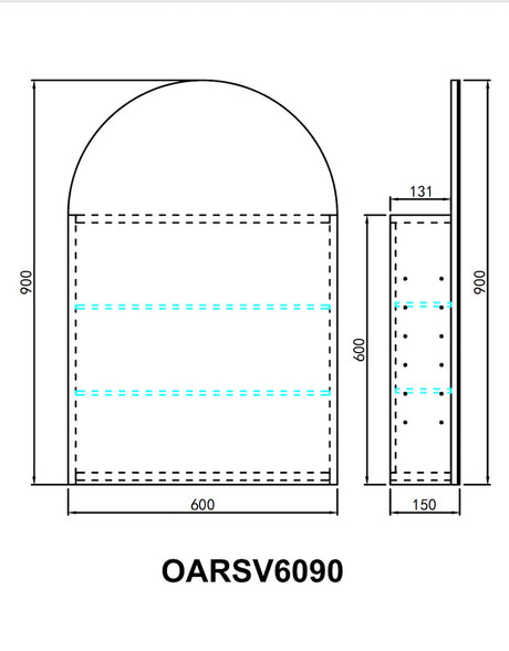 Olivia LED Mirror Cabinet OARSV6090MW-LED — detail 4
