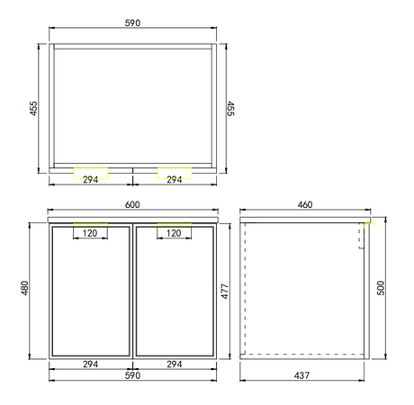 Miami Wall-Hung PVC Vanity CM64W — detail 4