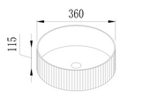 VITO Geneva Fluted Round Premium Ceramic Above-Counter Basin 360*360*115mm GNV3636 — detail 5