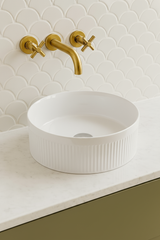 VITO Geneva Fluted Round Premium Ceramic Above-Counter Basin 360*360*115mm GNV3636