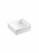 VITO Athena Fluted Square Premium Ceramic Above-Counter Basin 375*375*130mm ATH3838SQ-GW/MW/MB — detail 3
