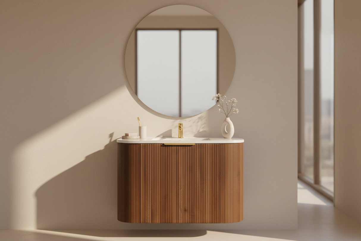 VITO ARDEN Fluted Curved Vanity With Inner Drawer 600-900mm — detail 2