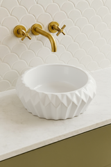 VITO Oslo Diamond Round Ceramic Above-Counter Basin 400*400*150mm OS535