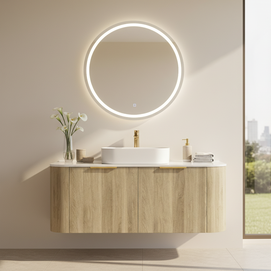 VITO ARDEN Fluted Curved Vanity With Inner Drawer 1200-1500mm — detail 4