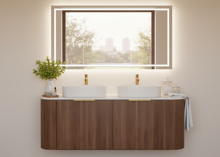 VITO ARDEN Fluted Curved Vanity With Inner Drawer 1200-1500mm — detail 7