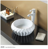 VITO Oslo Diamond Round Ceramic Above-Counter Basin 400*400*150mm OS535 — detail 3
