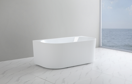 Bali Fluted Freestanding Back to Wall Bathtub 1500/1700 BBAT1500GW-MW-MB/BBAT1700GW-MW-MB — detail 2