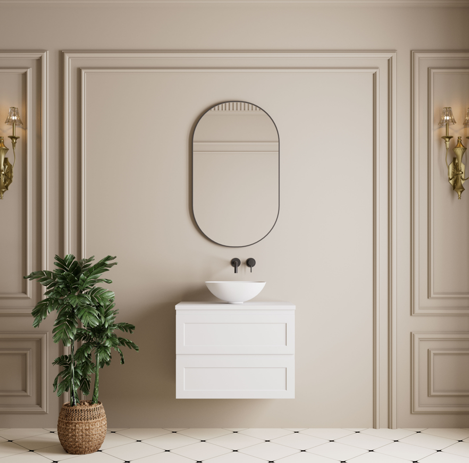 Vetra Aluminum Framed Mirror 5mm Copper Free with Safety Film 450*900/600*1000mm VOFM4590/VOFM60100-MB/BN/GM — detail 2
