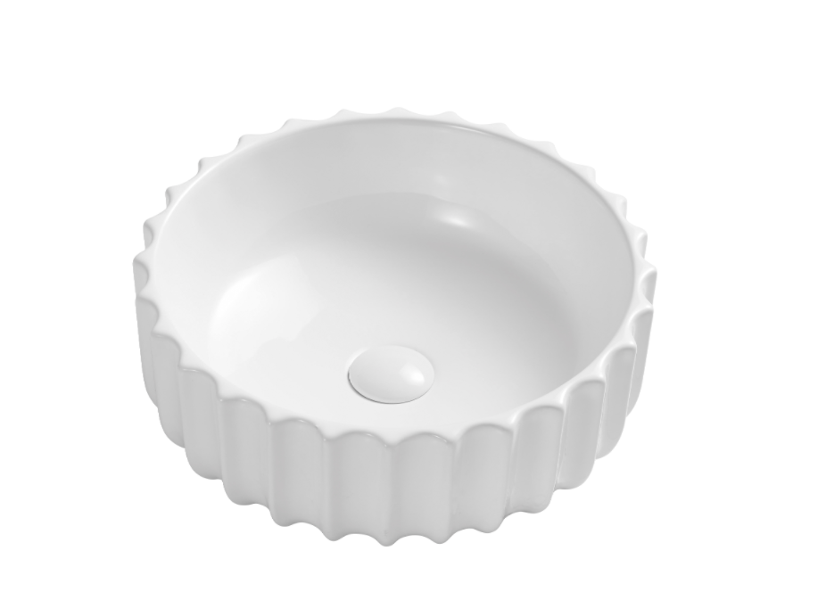 VITO Oslo Fluted Round Ceramic Above-Counter Basin 420*420*140mm OS659 — detail 2
