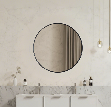 Vetra Aluminum Framed Mirror 5mm Copper Free with Safety Film 600/700/800 VRFM600/700/800-MB/BG/BN/GM — detail 3