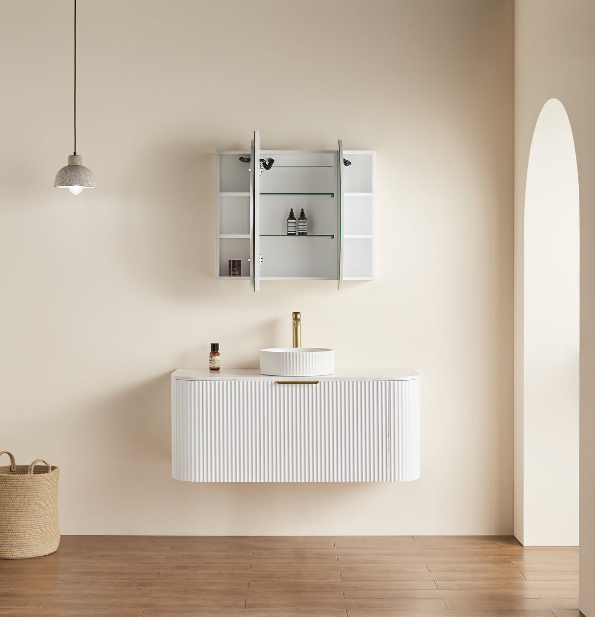 Lumero LED PVC Mirror Shaving Cabinet 1200/1500 LOSV1275MW-LED/LOSV1275MB-LED — detail 2