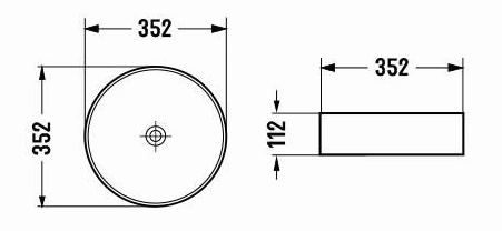 PA3511 Above Counter Basin Gloss White(Round: 352*352*112mm) — detail 2