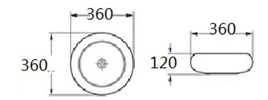 EPS-A 3612MW Above Counter Matte White Ceramic Basin(Round: 360*360*120mm) — detail 2