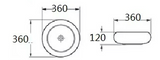 PA3612MW Matte White Ceramic Basin(Round: 360*360*120mm) — detail 2