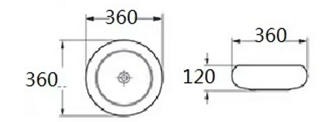 PA3612MW Matte White Ceramic Basin(Round: 360*360*120mm) — detail 2