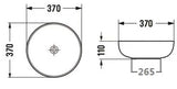 PA37378 Ultra Slim Gloss White Fine Ceramic Basin(Round: 370*370*110mm) — detail 2