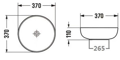 PA37378 Ultra Slim Gloss White Fine Ceramic Basin(Round: 370*370*110mm) — detail 2