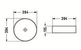 PA3911MB Above Counter Basin, Matt Black Fine Ceramic Art Basin(Round: 394*394*115mm) — detail 2