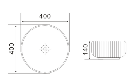 PA4014 Above Counter Basin, Cascade Fluted Art Basin(Round: 400*400*140mm) — detail 2