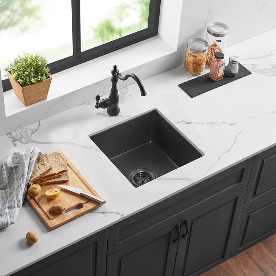 Camden Fireclay Square insert/undermound sinks 457*457*228mm (FCND457GW/MB) — detail 2