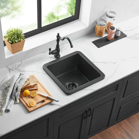 Camden Fireclay Square insert/undermound sinks 457*457*228mm (FCND457GW/MB) — detail 3