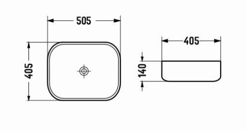 PA4939BW Ultra Slim Black &amp; White Fine Ceramic Above Counter Basin(Rectangle: 505*405*140mm) — detail 2