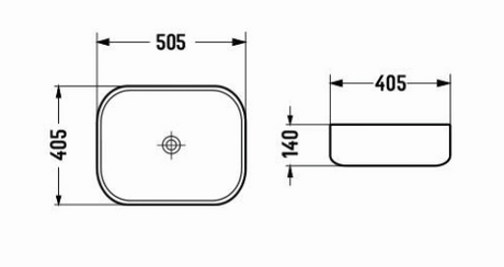 PA4939BW Ultra Slim Black &amp; White Fine Ceramic Above Counter Basin(Rectangle: 505*405*140mm) — detail 2