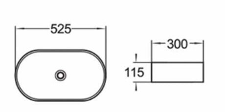 PA5230MW Matt White Fine Ceramic Basin(Oval: 525*300*115mm) — detail 3