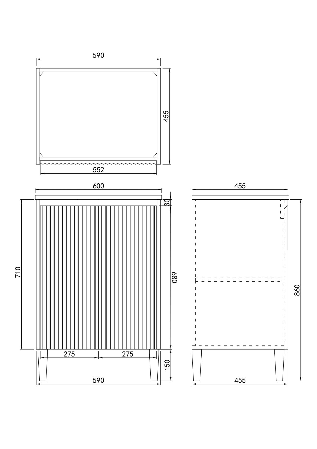 Brighton Free-Standing PVC Vanity CB64L — detail 2