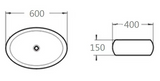 PA6040MB Above Counter Basin, Matt Black Fine Ceramic(Oval: 610*420*155mm) — detail 2