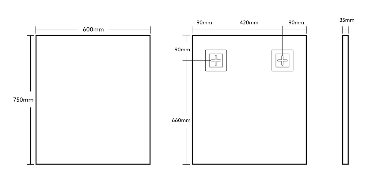 Vetra Aluminum Framed Mirror 5mm Copper Free with Safety Film 450/600/750/900/1200 VSFM4560/6075/7575/9075/1290-MB — detail 9