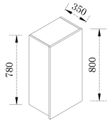 Kitchen Wall Cabinet 1 Door Cupboard 300/350/400/450/500mm W300/350/400/450/500-800-BOX