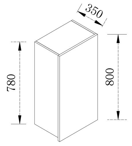 Kitchen Wall Cabinet 1 Door Cupboard 300/350/400/450/500mm W300/350/400/450/500-800-BOX