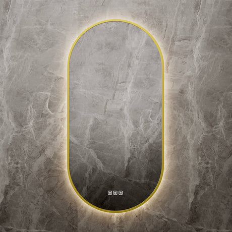 Framed/Frameless Mirror RUNWAY Shape Backlit Bluetooth 500*900mm LBOV5090/LBOV5090-MB/BB — detail 4