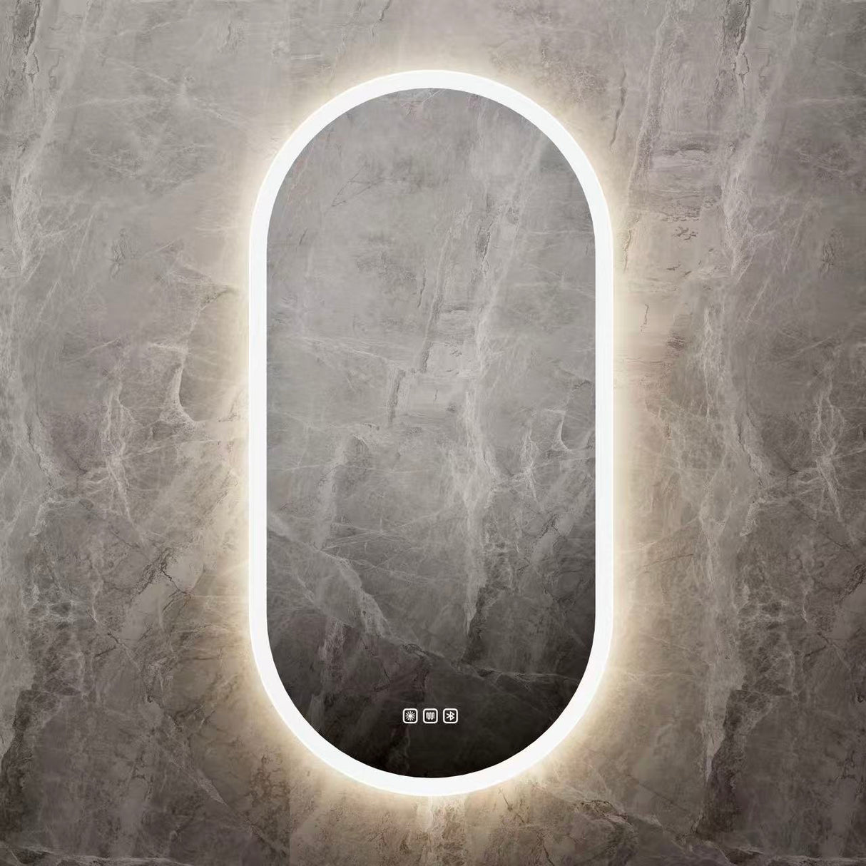 Framed/Frameless Mirror RUNWAY Shape Backlit Bluetooth 500*900mm LBOV5090/LBOV5090-MB/BB — detail 3