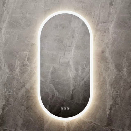 Framed/Frameless Mirror RUNWAY Shape Backlit Bluetooth 500*900mm LBOV5090/LBOV5090-MB/BB — detail 3