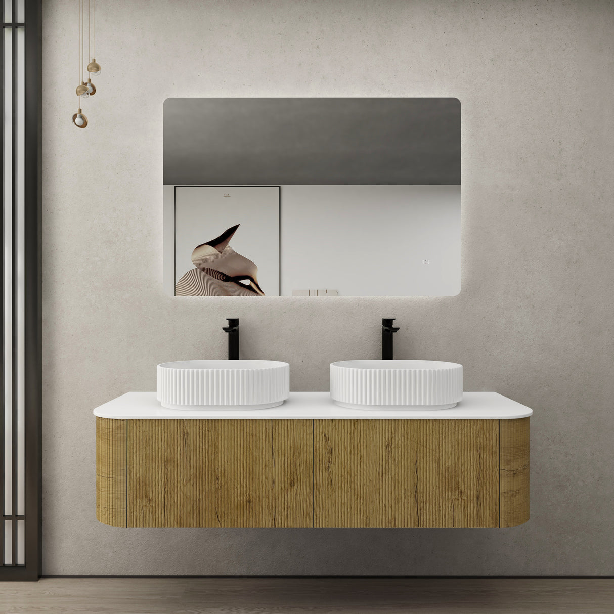 Bronte Wall-Hung PVC Curved Vanity Bronte KC155W